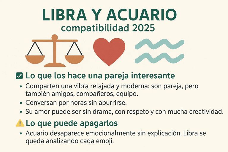Libra y Acuario (2026): ¿Amor libre o desapego extremo?