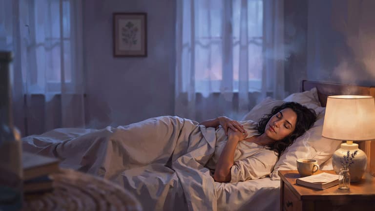 mujer descansando en pausa restauradora como simboliza el cuatro de espadas